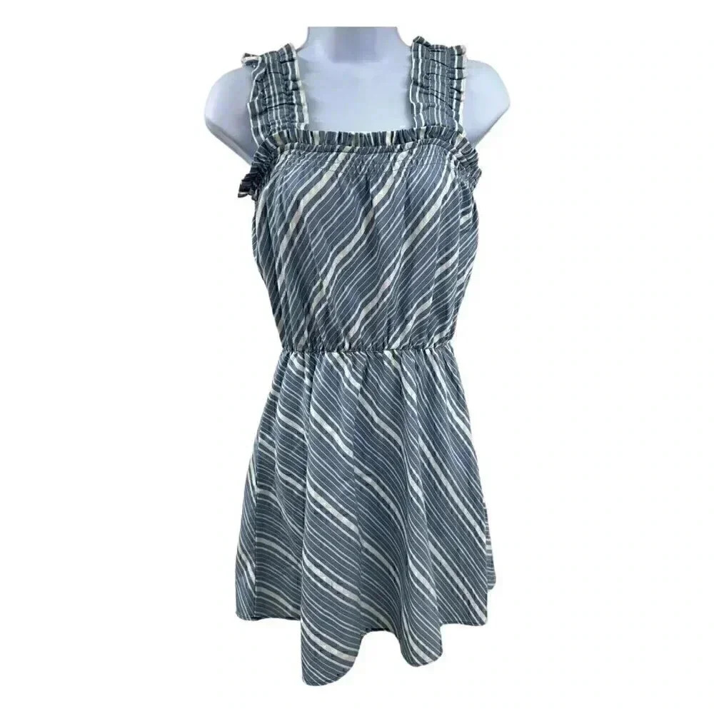 Socialite, Nordstrom blue and white striped dress sleeveless short size Small